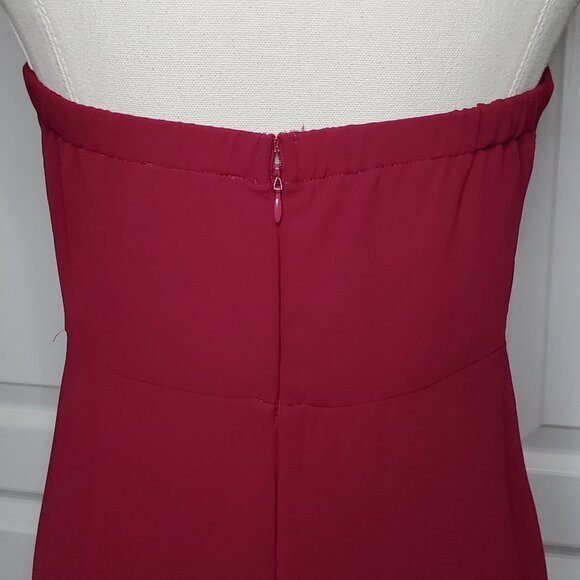 TFNC Chiffon Strapless Bridesmaid Maxi Dress in Fuchsia Size S - Picture 5 of 6